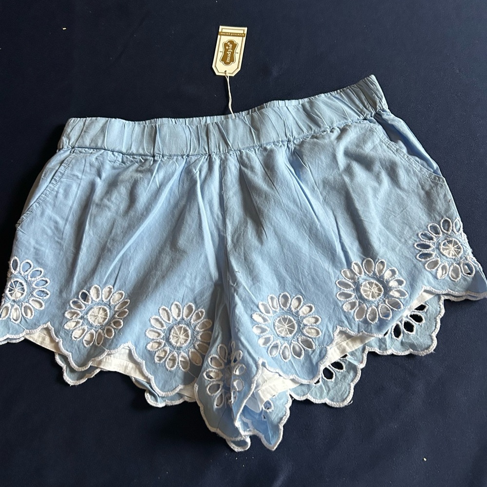 Mud Pie Light Blue and White Shorts